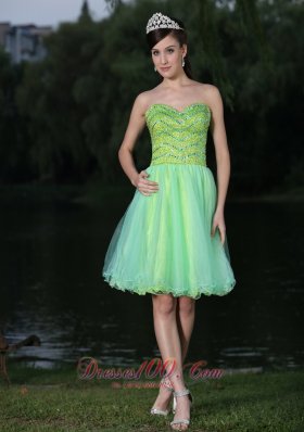 2013 Sweetheart Neckline Beaded Decorate Bodice Green 2013 Prom / Cocktail Dress