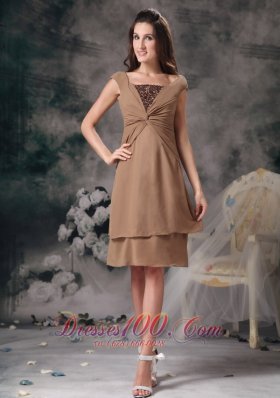 2013 Elegant Brown Strapless Short Prom / Homecoming Dress Mini-length Organza