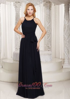 Formal Sheath Scoop Black Sash Custom Made Mother Of The Brides Dress For Wedding Party