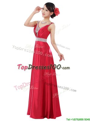 Gold Column/Sheath V-neck Sleeveless Sequined Floor Length Zipper Sequins Prom Dress