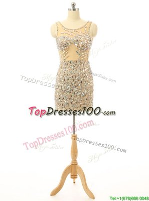Affordable Scoop Sleeveless Backless Party Dress for Toddlers Champagne Elastic Woven Satin
