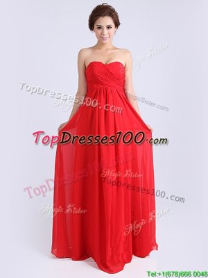 Coral Red Column/Sheath Beading Prom Evening Gown Zipper Chiffon Sleeveless Ankle Length