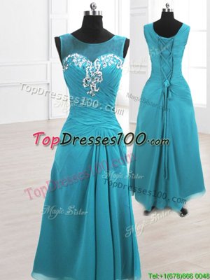 Flirting Sequins A-line Party Dress Wholesale Fuchsia High-neck Organza Sleeveless Knee Length Lace Up