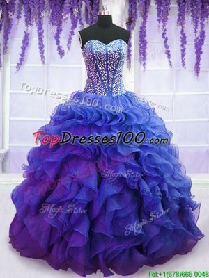 Beauteous Three Piece Floor Length Lace Up Quince Ball Gowns Gold and In for Military Ball and Sweet 16 and Quinceanera with Beading and Bowknot