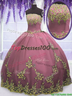 Low Price Lilac Sweet 16 Dresses Military Ball and Sweet 16 and Quinceanera and For with Appliques Strapless Sleeveless Zipper