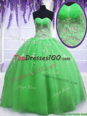 New Arrival Sweetheart Sleeveless Quinceanera Gowns Floor Length Beading and Embroidery Fuchsia Taffeta