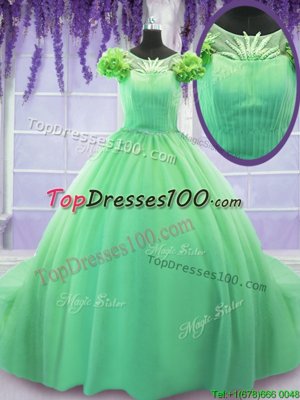 Super Brown Taffeta Lace Up Sweetheart Sleeveless Floor Length Quinceanera Dress Beading and Appliques and Pick Ups