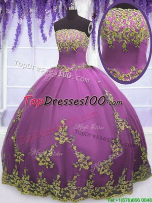 Floor Length Lace Up Quinceanera Gown Orange Red and In for Military Ball and Sweet 16 and Quinceanera with Appliques and Pick Ups