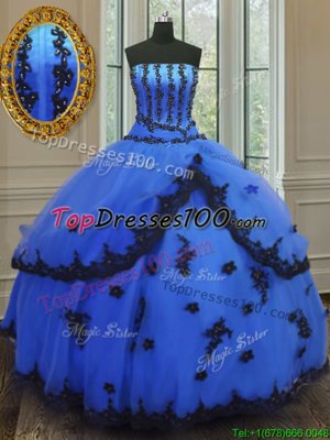 Luxurious Organza Sleeveless Floor Length Quince Ball Gowns and Beading and Ruffles and Pick Ups