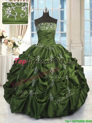 Royal Blue Ball Gowns Sweetheart Sleeveless Taffeta and Tulle Floor Length Lace Up Beading and Lace and Appliques and Ruching and Pick Ups Quinceanera Gowns