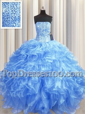 Dramatic Lavender 15th Birthday Dress Military Ball and Sweet 16 and Quinceanera and For with Beading and Appliques and Ruffles and Pick Ups Sweetheart Sleeveless Lace Up