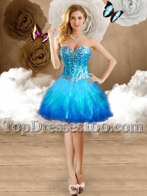Superior Multi-color Sleeveless Tulle Lace Up Party Dress for Prom and Party
