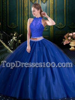 Decent Sleeveless Lace Up Floor Length Beading and Lace and Appliques Quinceanera Dress