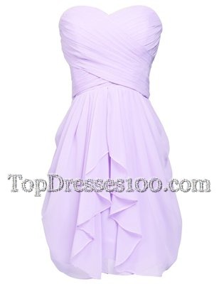Popular Column/Sheath Party Dress Wholesale Lavender Sweetheart Chiffon Sleeveless Knee Length Lace Up