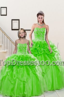Ball Gowns Sweetheart Sleeveless Organza Floor Length Lace Up Beading and Pick Ups Quinceanera Gown