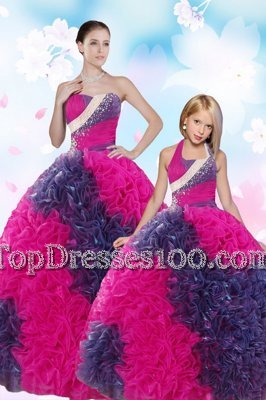 Sequins Pick Ups Ball Gowns 15 Quinceanera Dress Multi-color Sweetheart Taffeta Sleeveless Floor Length Lace Up