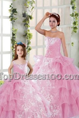 Super Lavender Ball Gowns Organza Sweetheart Sleeveless Beading and Ruffles Floor Length Lace Up Sweet 16 Quinceanera Dress