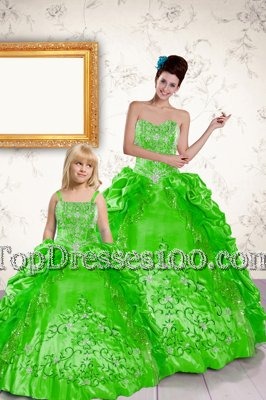 Lace Up Sweetheart Beading and Embroidery and Pick Ups Quinceanera Dress Taffeta Sleeveless
