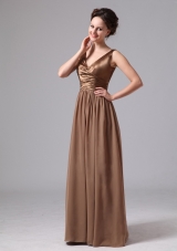 V-neck Mother Of The Bride Dress For Custom Made Satin and Chiffon