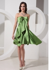 Olive Green Knee-length Prom Dress For Custom Made