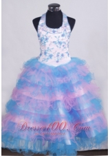 Beading and Appliques For Little Girl Pageant Dresses With Ruffled Layers  Pageant Dresses
