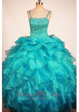 Lovely Blue Little Girl Pageant Dresses With Ruffles and Beading  Pageant Dresses