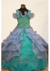 Pretty Beading Ball Gown Little Girl Pageant Dress Straps Floor-length  Pageant Dresses