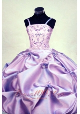 Gorgeous Straps Floor-length Beading Ball gown Lilac Little Girl Pageant Dresses  Pageant Dresses