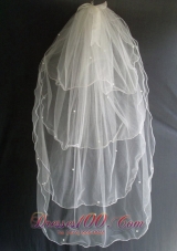 Beading Four Layers Tulle Fashionable Wedding Veils