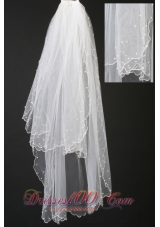 Organza Pearl Trim Edge Wedding / Bridal Veils