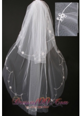 Pearl Trim Edge Gorgeous Tulle Bridal Veils