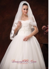 Modest Tulle With Taffeta Trim Bridal Veil For Wedding