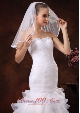 Taffeta Trim Edge Discount Tulle Bridal Veils For Wedding