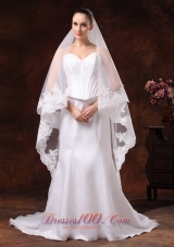 Tulle Lace Applique Edge Graceful Wedding Veils