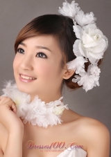 Fascinators White Organza Special Occasion and Outdoor Beading