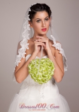 Lovely Green Spherical Wedding Bridal Bouquet With Pearl