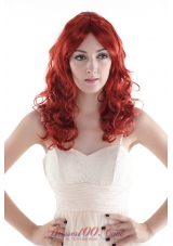 Chic Red Long Top Grade Quality Synthetic Curly Hair Wig