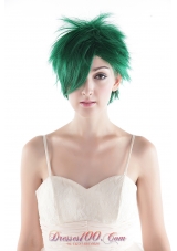 Sexy Green Short Top Grade Quality Synthetic Hair Wig