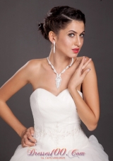 Vintage Style Alloy Crystal Necklace and Earrings Jewelry Set