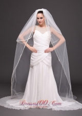 Two-tier Tulle White Chapel-length Bridal Veils