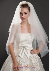 Graceful Two-tier Beautiful Organza For Bridal Veils