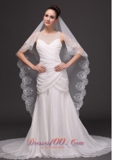 Lace Popular Tulle Bridal Veils For Wedding