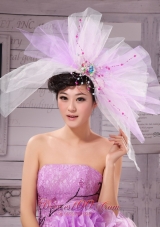 Sweet Lavender and White Corolla Large Hat Headpieces