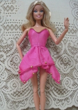Fashion Pink Handmade Dress With Beading Made To Fit the Barbie Doll