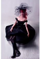 New Fashion Princess Black Dress Gown For Barbie Doll