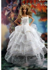 Pretty Ruffled Layers Wedding Dress To Barbie Doll Dress