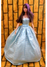 Simple Baby Blue Floor-length Dress For Noble Barbie