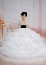 Exclusive Ball Gown White Wedding Clothes Barbie Doll Dress