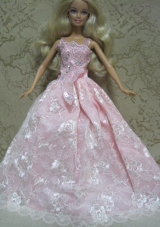 Embroidery Ball Gown Barbie Doll Dress