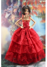 Amazing Red Lace Party Dress Made To Fit the Barbie Doll